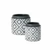 SULLIVANS Black Cement Flower Pots (Set of 2) 2 SULLIVANS Black Cement Flower Pots (Set of 2) -VIGORO Store black sullivans plant pots cmt1174 64 1000