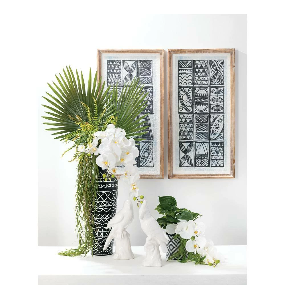 SULLIVANS Black Cement Flower Pots (Set of 2) 4 SULLIVANS Black Cement Flower Pots (Set of 2) - Image 2