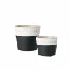SULLIVANS Black Cement Flower Pots (Set of 2) 2 SULLIVANS Black Cement Flower Pots (Set of 2) -VIGORO Store black sullivans plant pots cmt1175 64 1000