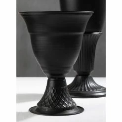 SULLIVANS Metal Black Urns (Set of 2) 9 SULLIVANS Metal Black Urns (Set of 2) -VIGORO Store black sullivans urn planters met1687 1f 1000