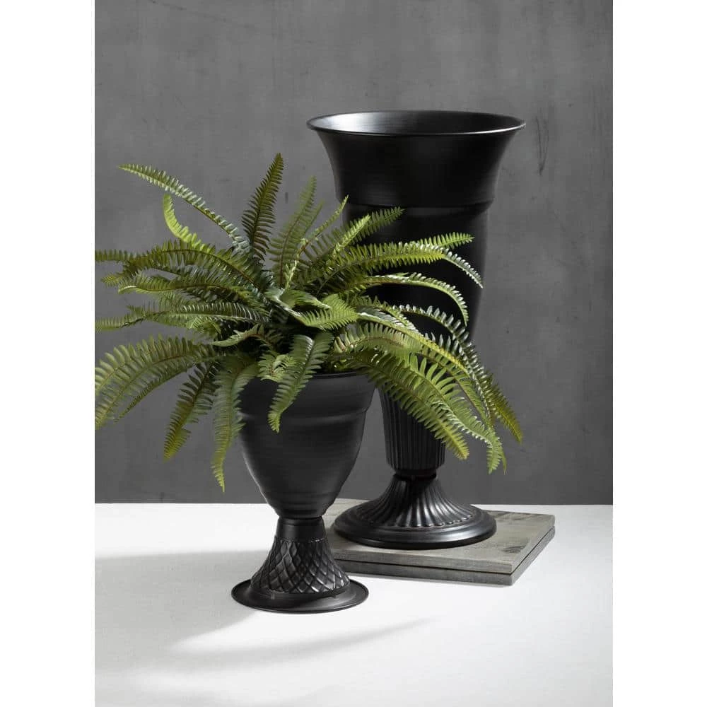 SULLIVANS Metal Black Urns (Set of 2) 5 SULLIVANS Metal Black Urns (Set of 2) - Image 3