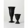 SULLIVANS Metal Black Urns (Set of 2) -VIGORO Store black sullivans urn planters met1687 64 1000