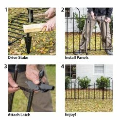Vigoro Westbrook 36 in. x 48 in. Black Steel Fence Panel (4-Pack) 29 Vigoro Westbrook 36 in. x 48 in. Black Steel Fence Panel (4-Pack) -VIGORO Store black vigoro garden fencing 860329 4pk d4 1000