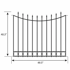 Vigoro Beaumont 40.4 in. H x 49.6 in. W Black Steel 3-Rail Fence Panel 17 Vigoro Beaumont 40.4 in. H x 49.6 in. W Black Steel 3-Rail Fence Panel -VIGORO Store black vigoro garden fencing 860336 40 1000