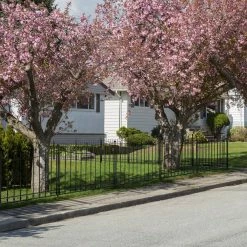 Vigoro Beaumont 40.4 in. H x 49.6 in. W Black Steel 3-Rail Fence Panel 25 Vigoro Beaumont 40.4 in. H x 49.6 in. W Black Steel 3-Rail Fence Panel -VIGORO Store black vigoro garden fencing 860336 44 1000