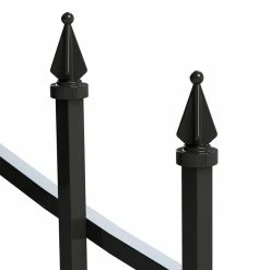 Vigoro Beaumont 40.4 in. H x 49.6 in. W Black Steel 3-Rail Fence Panel (4-Pack) 18 Vigoro Beaumont 40.4 in. H x 49.6 in. W Black Steel 3-Rail Fence Panel (4-Pack) -VIGORO Store black vigoro garden fencing 860336 4pk 1d 1000
