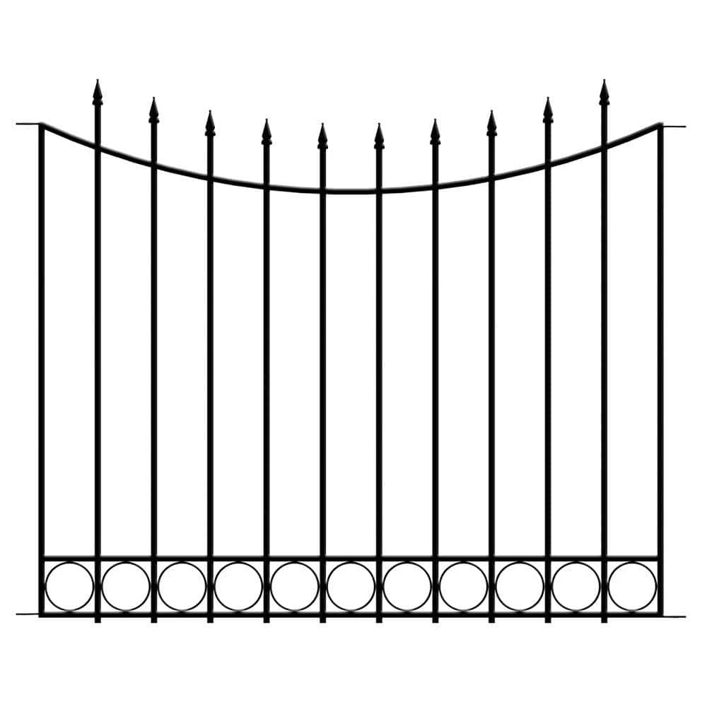 Vigoro Beaumont 40.4 in. H x 49.6 in. W Black Steel 3-Rail Fence Panel (4-Pack) 3 Vigoro Beaumont 40.4 in. H x 49.6 in. W Black Steel 3-Rail Fence Panel (4-Pack)