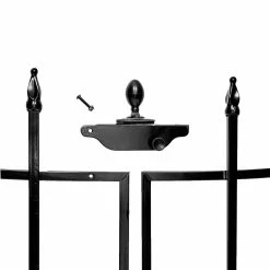 Vigoro Beaumont No Dig 40.4 in. H x 53.7 in. W Black Steel Decorative Fence Gate -VIGORO Store black vigoro garden fencing 860343 c3 1000