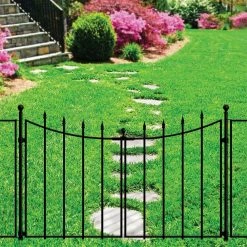 Vigoro Empire/Westbrook 28 in. Black Steel Decorative Fence Gate 18 Vigoro Empire/Westbrook 28 in. Black Steel Decorative Fence Gate -VIGORO Store black vigoro garden fencing 860350 c3 1000