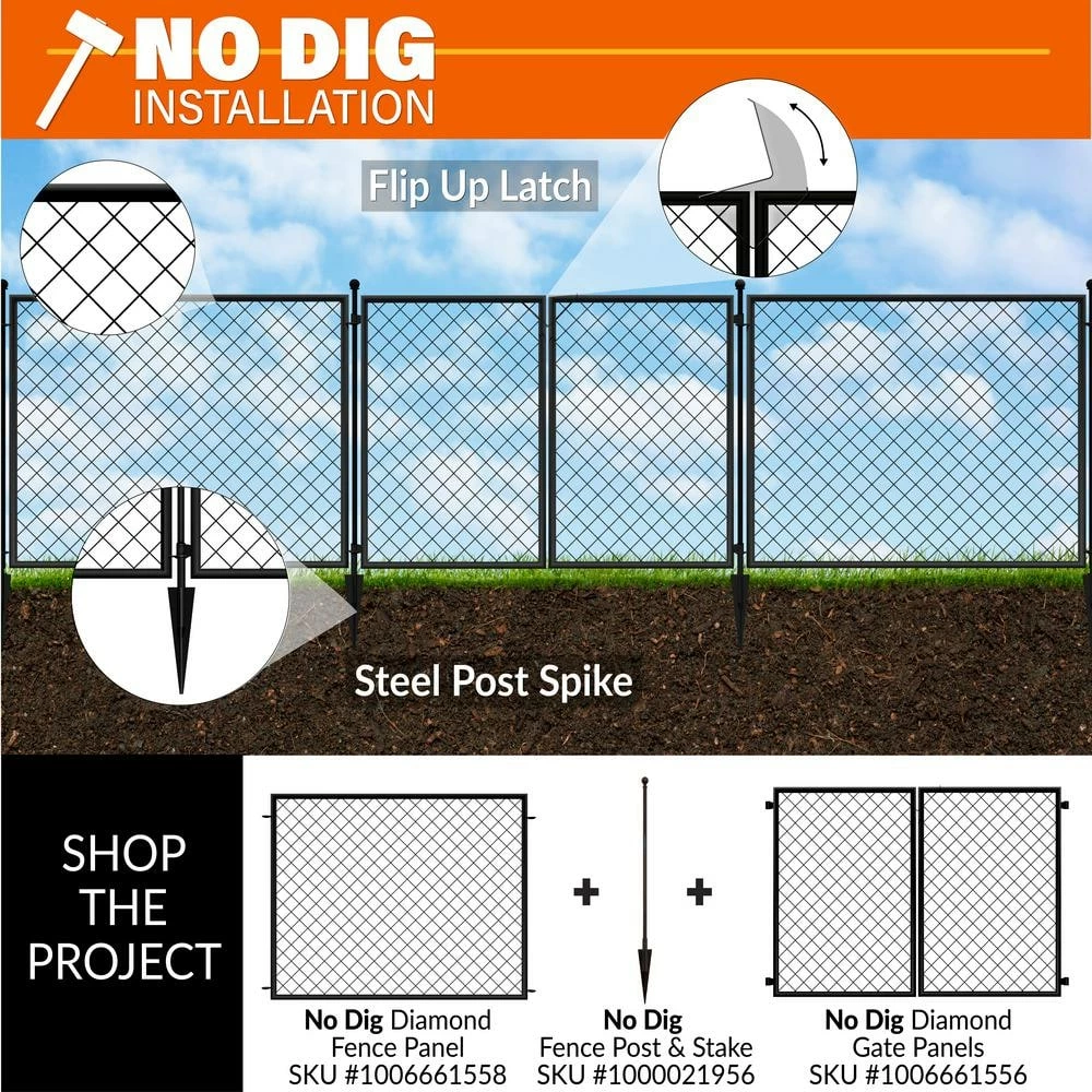 Vigoro Beaumont 53.3 in. x 3 in. x 3 in. Black Steel Fence Post and Stake 10 Vigoro Beaumont 53.3 in. x 3 in. x 3 in. Black Steel Fence Post and Stake - Image 8