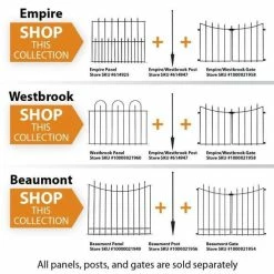 Vigoro Beaumont 53.3 in. x 3 in. x 3 in. Black Steel Fence Post and Stake (5-Pack) -VIGORO Store black vigoro garden fencing 860367 5pk 44 1000