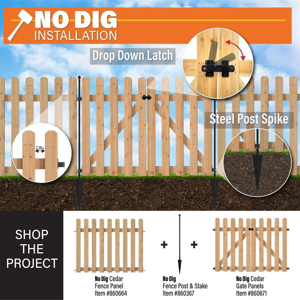 Vigoro Beaumont 53.3 in. x 3 in. x 3 in. Black Steel Fence Post and Stake 7 Vigoro Beaumont 53.3 in. x 3 in. x 3 in. Black Steel Fence Post and Stake - Image 5