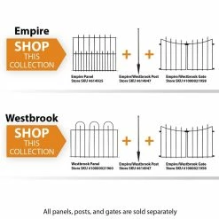Vigoro Empire 30 in. x 36 in. Black Steel Fence Panel -VIGORO Store black vigoro garden fencing 860374 4f 1000