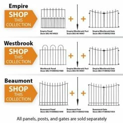 Vigoro Empire 30 in. x 36 in. Black Steel 3-Rail Fence Panel (4-Pack) 24 Vigoro Empire 30 in. x 36 in. Black Steel 3-Rail Fence Panel (4-Pack) -VIGORO Store black vigoro garden fencing 860374 4pk 4f 1000