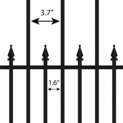 Vigoro Empire 30 in. x 36 in. Black Steel Fence Panel -VIGORO Store black vigoro garden fencing 860374 a0 1000