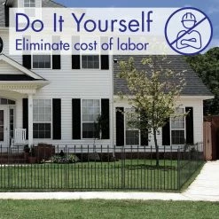 Vigoro Empire 30 in. x 36 in. Black Steel Fence Panel -VIGORO Store black vigoro garden fencing 860374 fa 1000