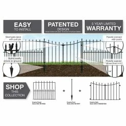 Vigoro Empire/Westbrook 41 in. x 2.3 in. x 2.3 in. Black Steel Fence Post (5-Pack) -VIGORO Store black vigoro garden fencing 860398 5pk 66 1000