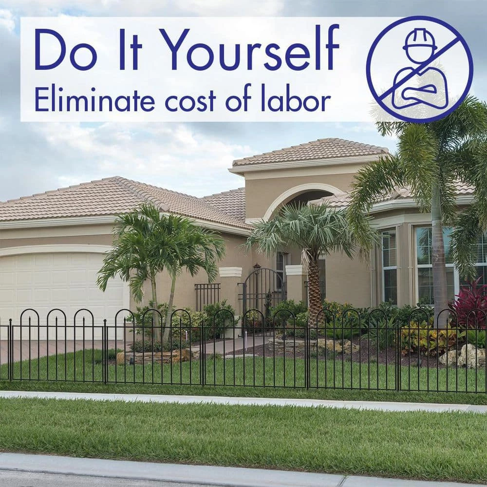 Vigoro Empire/Westbrook 41 in. x 2.3 in. x 2.3 in. Black Steel Fence Post 4 Vigoro Empire/Westbrook 41 in. x 2.3 in. x 2.3 in. Black Steel Fence Post - Image 2