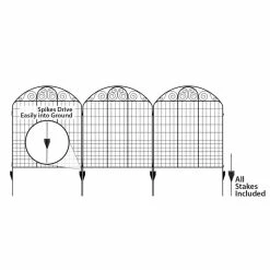Vigoro Rockdale 43.8 in. Black Steel Fence Panel (6-Pack) -VIGORO Store black vigoro garden fencing 860404 6pk 44 1000