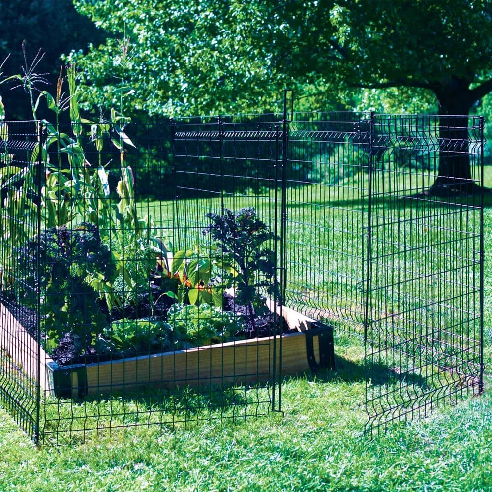 Vigoro 44 in. H x 36 in. W Steel Multi-Purpose No Dig Black Fence Panel 16 Vigoro 44 in. H x 36 in. W Steel Multi-Purpose No Dig Black Fence Panel - Image 14