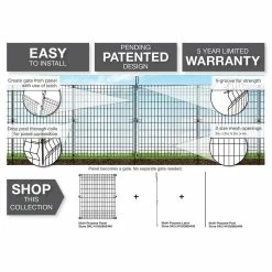 Vigoro 44 in. H x 36 in. W Steel Multi-Purpose No Dig Black Fence Panel 22 Vigoro 44 in. H x 36 in. W Steel Multi-Purpose No Dig Black Fence Panel -VIGORO Store black vigoro garden fencing 860411 77 1000
