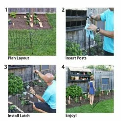 Vigoro 49 in. H Steel No Dig Multi-Purpose Black Latch -VIGORO Store black vigoro garden fencing 860435 c3 1000