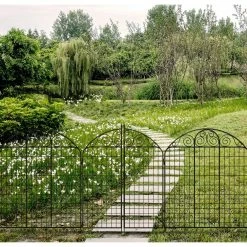 Vigoro Rockdale 41.9 in. Black Steel Fence Gate 20 Vigoro Rockdale 41.9 in. Black Steel Fence Gate -VIGORO Store black vigoro garden fencing 860442 1f 1000