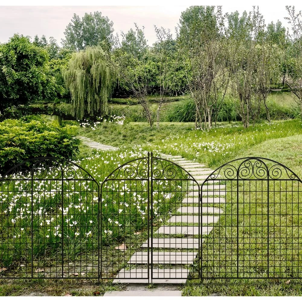 Vigoro Rockdale 41.9 in. Black Steel Fence Gate 10 Vigoro Rockdale 41.9 in. Black Steel Fence Gate - Image 8