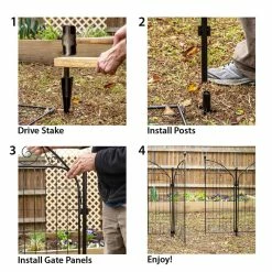 Vigoro Rockdale 41.9 in. Black Steel Fence Gate 22 Vigoro Rockdale 41.9 in. Black Steel Fence Gate -VIGORO Store black vigoro garden fencing 860442 fa 1000