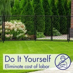 Vigoro 37.3 in. H x 51 in. W Steel Diamond Mesh Garden Fence Panel -VIGORO Store black vigoro garden fencing 860640 1f 1000
