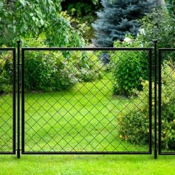Vigoro 37.3 in. H x 51 in. W Steel Diamond Mesh Garden Fence Panel -VIGORO Store black vigoro garden fencing 860640 76 1000