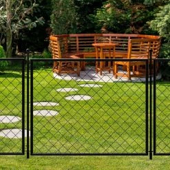 Vigoro 37.3 in. H x 51 in. W Steel Diamond Mesh Garden Fence Panel -VIGORO Store black vigoro garden fencing 860640 fa 1000
