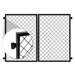 Vigoro 37.3 in. H x 50.2 in. W Steel Diamond Mesh Garden Fence Gate -VIGORO Store black vigoro garden fencing 860657 31 1000