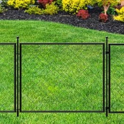 Vigoro 37.3 in. H x 50.2 in. W Steel Diamond Mesh Garden Fence Gate -VIGORO Store black vigoro garden fencing 860657 44 1000