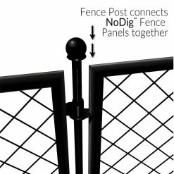 Vigoro 37.3 in. H x 50.2 in. W Steel Diamond Mesh Garden Fence Gate -VIGORO Store black vigoro garden fencing 860657 77 1000