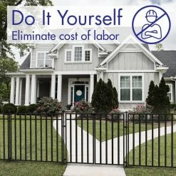 Vigoro 37.2 in. H x 42.87 in. W Steel 3-Rail Garden Fence Panel -VIGORO Store black vigoro garden fencing 860701 1f 1000