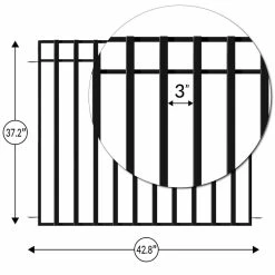 Vigoro 37.2 in. H x 42.87 in. W Steel 3-Rail Garden Fence Panel -VIGORO Store black vigoro garden fencing 860701 40 1000