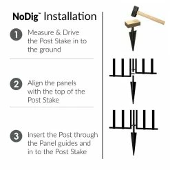 Vigoro 37.2 in. H x 42.87 in. W Steel 3-Rail Garden Fence Panel -VIGORO Store black vigoro garden fencing 860701 66 1000