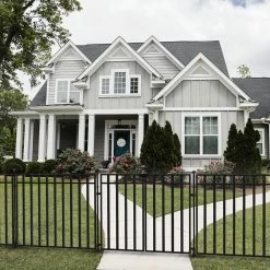 Vigoro 37.2 in. H x 42.87 in. W Steel 3-Rail Garden Fence Panel -VIGORO Store black vigoro garden fencing 860701 76 1000