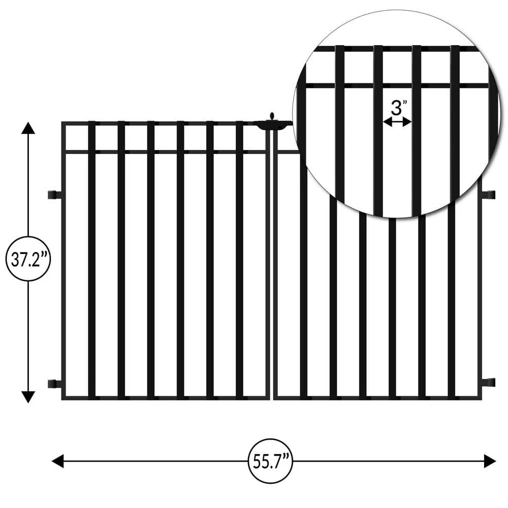 Vigoro 37.2 in. H x 55.7 in. W Steel 3-Rail Garden Fence Gate 5 Vigoro 37.2 in. H x 55.7 in. W Steel 3-Rail Garden Fence Gate - Image 3