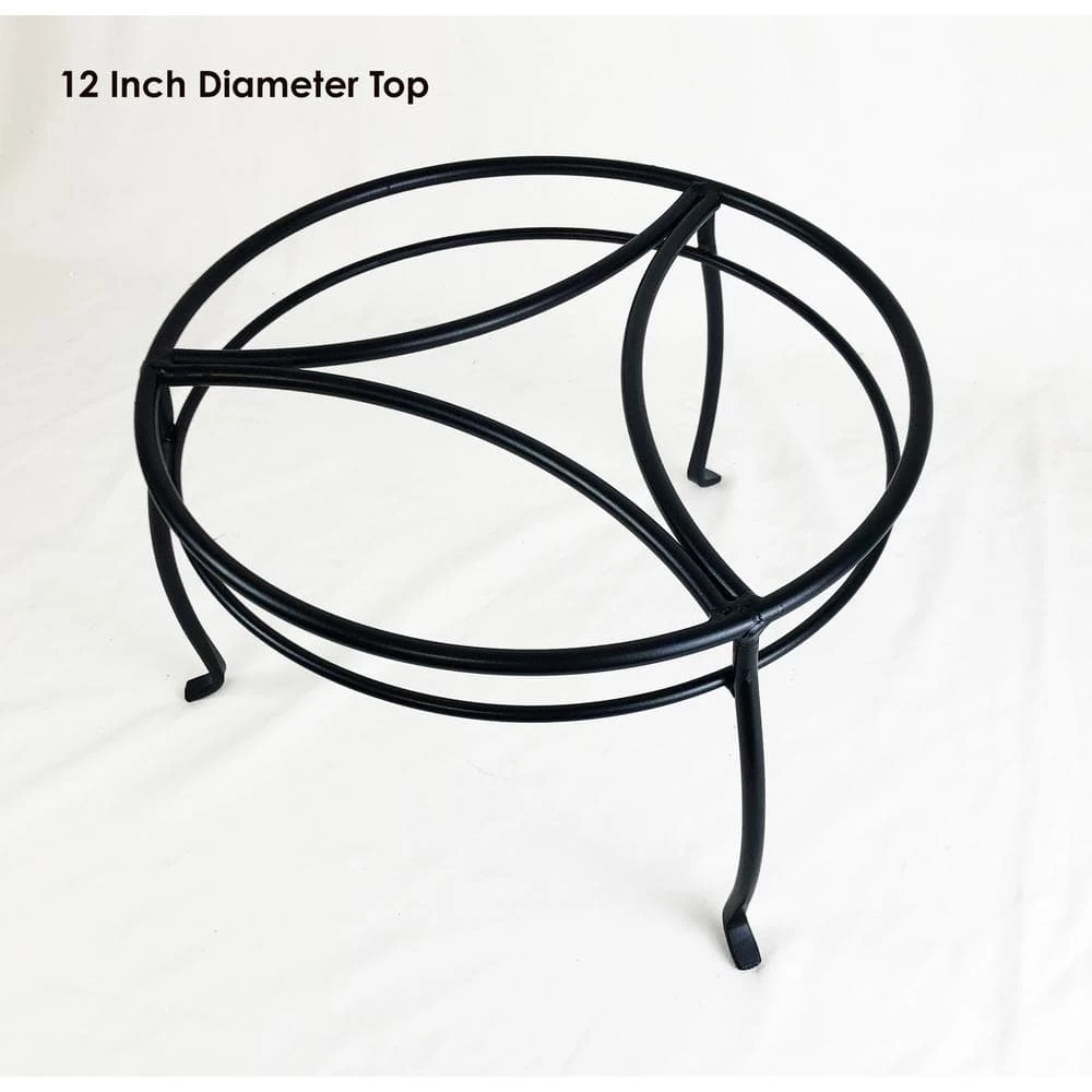 Vigoro 8 in. Black Metal Indoor Plant Stand 7 Vigoro 8 in. Black Metal Indoor Plant Stand - Image 5