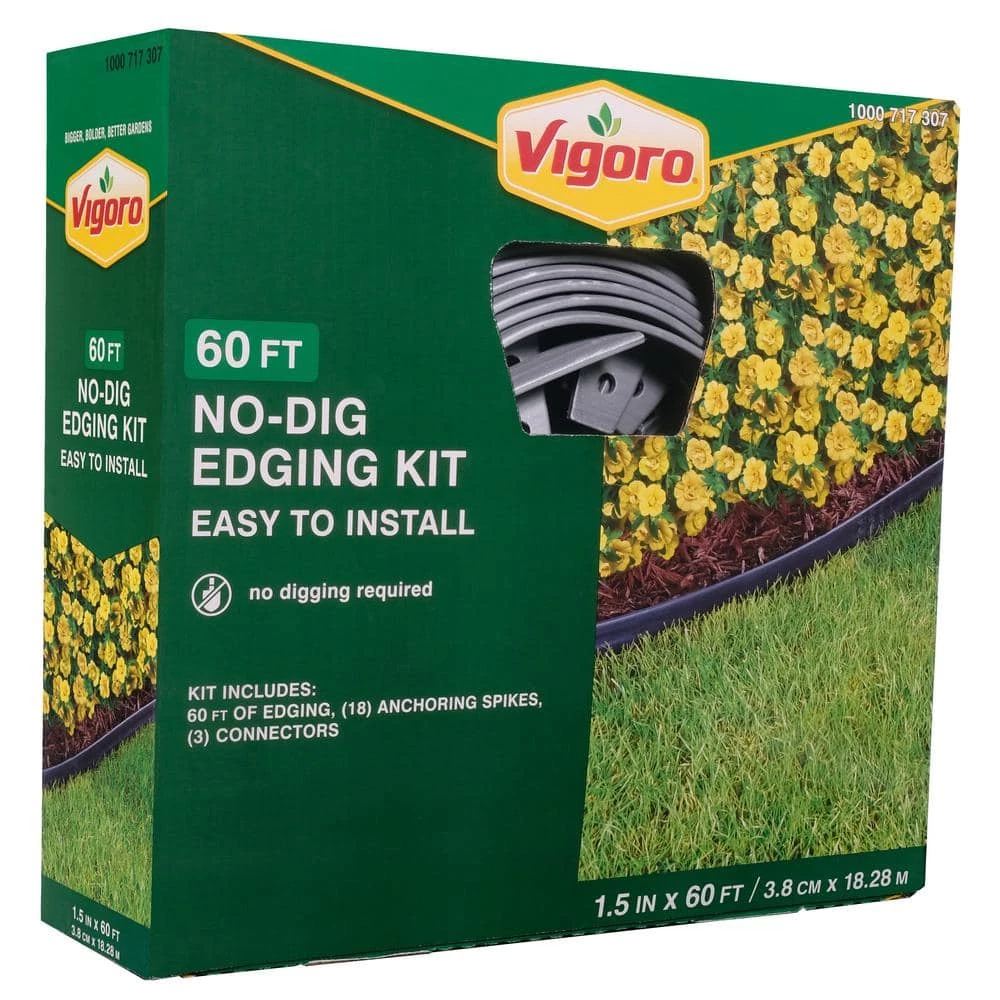 Vigoro 60 ft. No-Dig Landscape Plastic Edging Kit 6 Vigoro 60 ft. No-Dig Landscape Plastic Edging Kit - Image 4