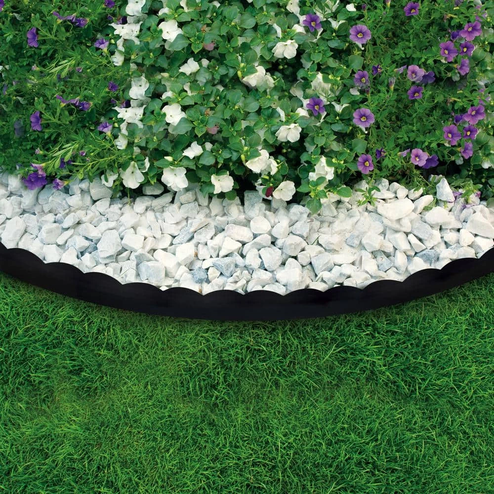 Vigoro 20 ft. x 2.25 in. Black Scalloped Polyethylene No-Dig Edging 6 Vigoro 20 ft. x 2.25 in. Black Scalloped Polyethylene No-Dig Edging - Image 4