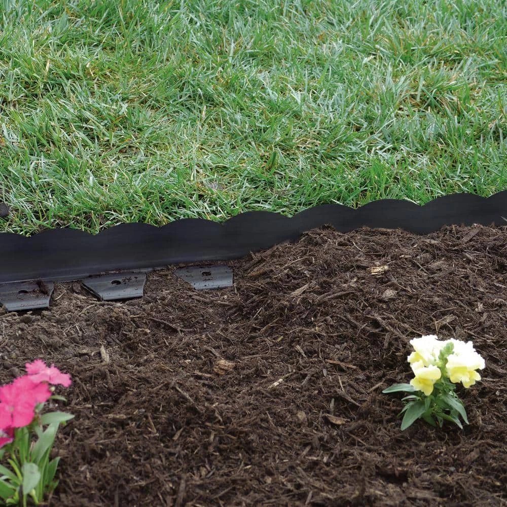 Vigoro 20 ft. x 2.25 in. Black Scalloped Polyethylene No-Dig Edging 5 Vigoro 20 ft. x 2.25 in. Black Scalloped Polyethylene No-Dig Edging - Image 3