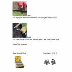 Vigoro 60 ft. x 0.5 in. x 4.5 in. Black Plastic Lawn Edging -VIGORO Store black vigoro plastic edging vig 60c 4f 1000