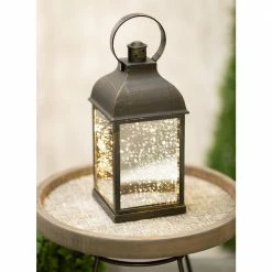 SULLIVANS 10.5 in. Black Speckled Lantern with LED Pillar Candle 8 SULLIVANS 10.5 in. Black Speckled Lantern with LED Pillar Candle -VIGORO Store blacks sullivans outdoor lanterns sea44237ln 4f 1000