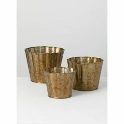 SULLIVANS Brown Metal Flower Pots (Set of 3) 7 SULLIVANS Brown Metal Flower Pots (Set of 3) -VIGORO Store brown sullivans plant pots met1578 4f 1000
