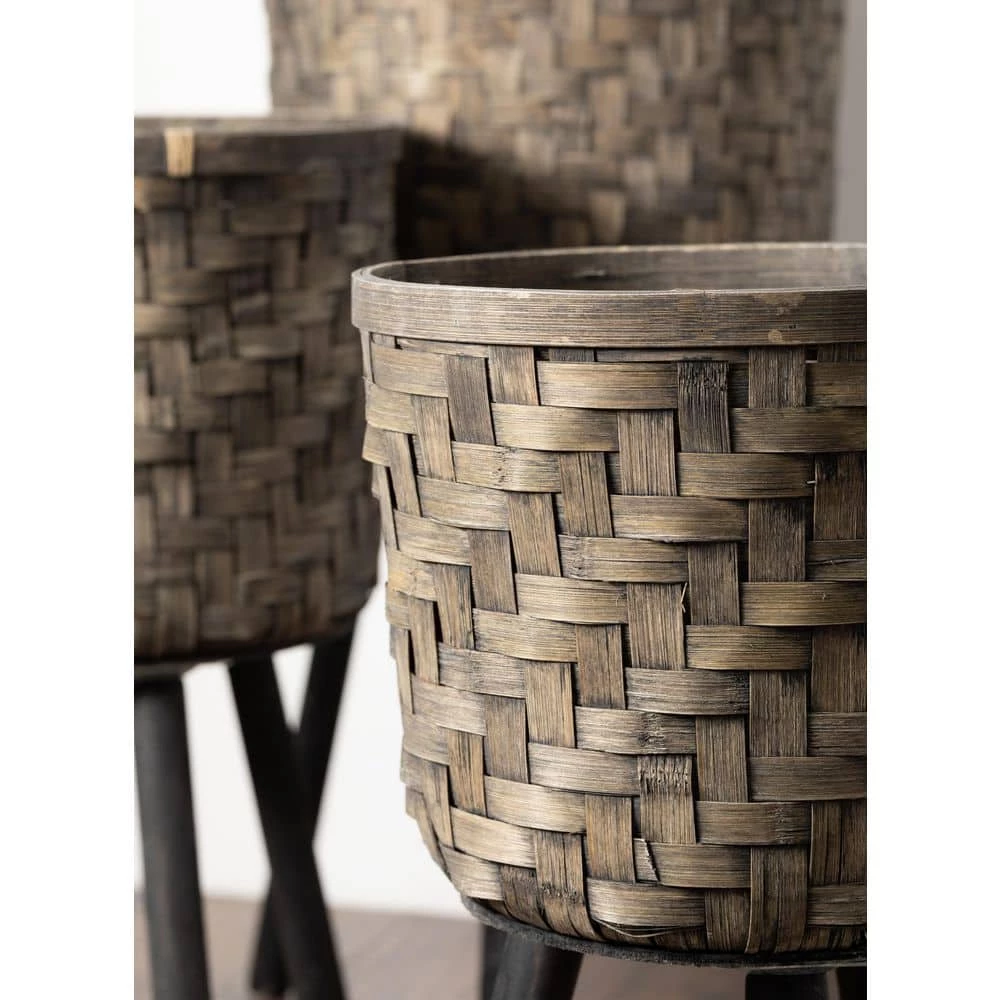 SULLIVANS Basket On Stand - Set of 3 4 SULLIVANS Basket On Stand - Set of 3 - Image 2