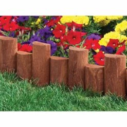 Vigoro 3 ft. Wooden Half-Log Edging 8 Vigoro 3 ft. Wooden Half-Log Edging -VIGORO Store brown vigoro wood edging rc 33b 4f 1000
