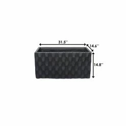 KANTE 31.5 in. L Rectangular Burnished Black Concrete/Fiberglass Indoor Outdoor Elegant Retro Planter 11 KANTE 31.5 in. L Rectangular Burnished Black Concrete/Fiberglass Indoor Outdoor Elegant Retro Planter -VIGORO Store burnished black kante plant pots osf0203b c70221 44 1000
